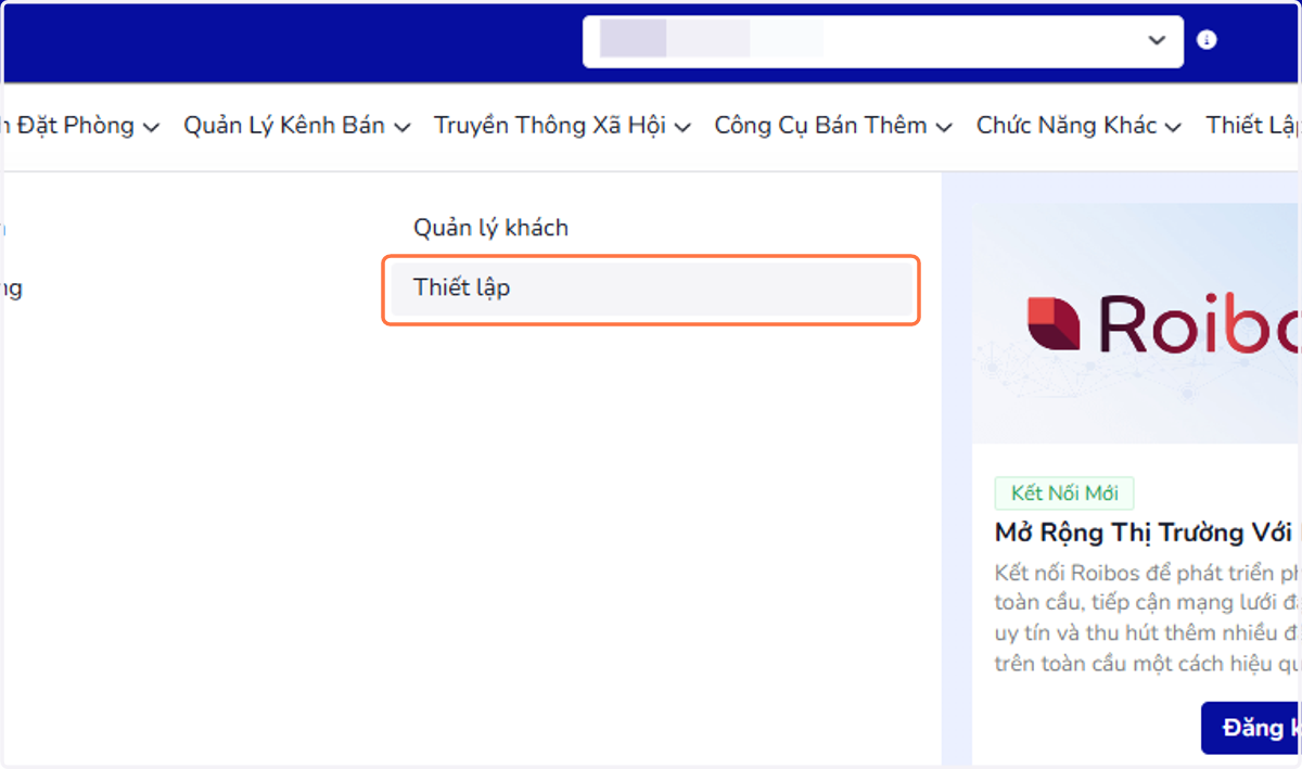 Chọn 'Thiết lập'