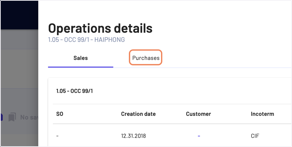 You can access the list of Sales and Purchases associated by clicking on the respective tab