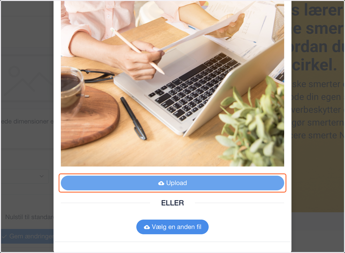 Klik på Upload