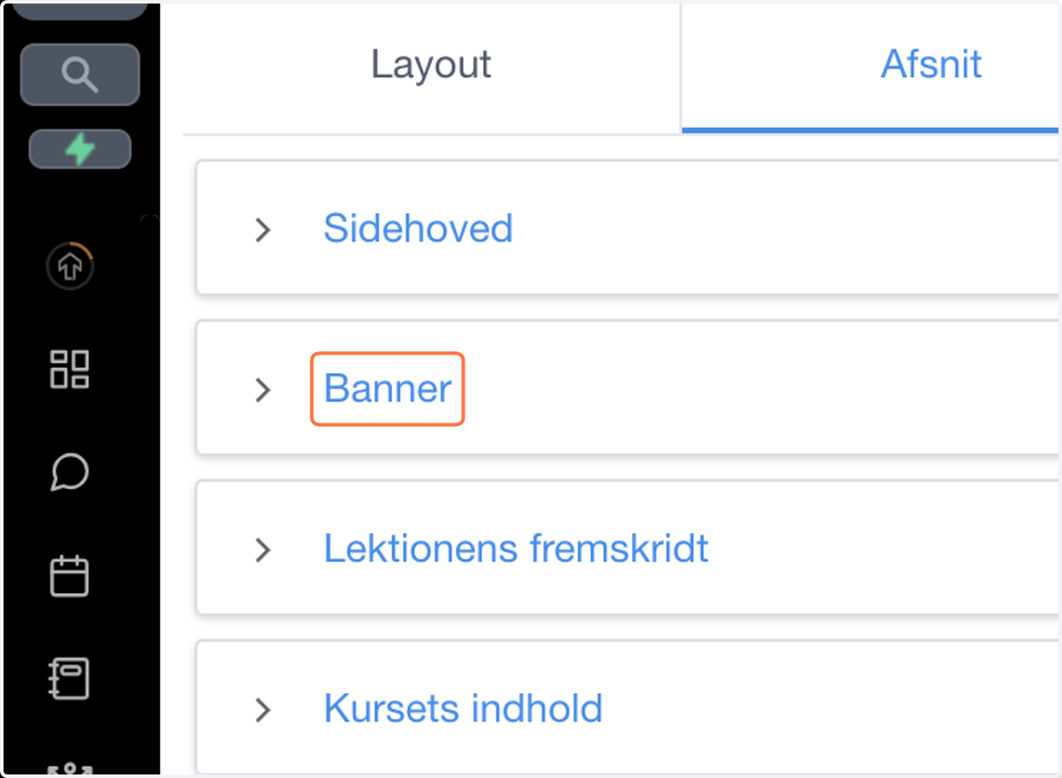 Klik på Banner
