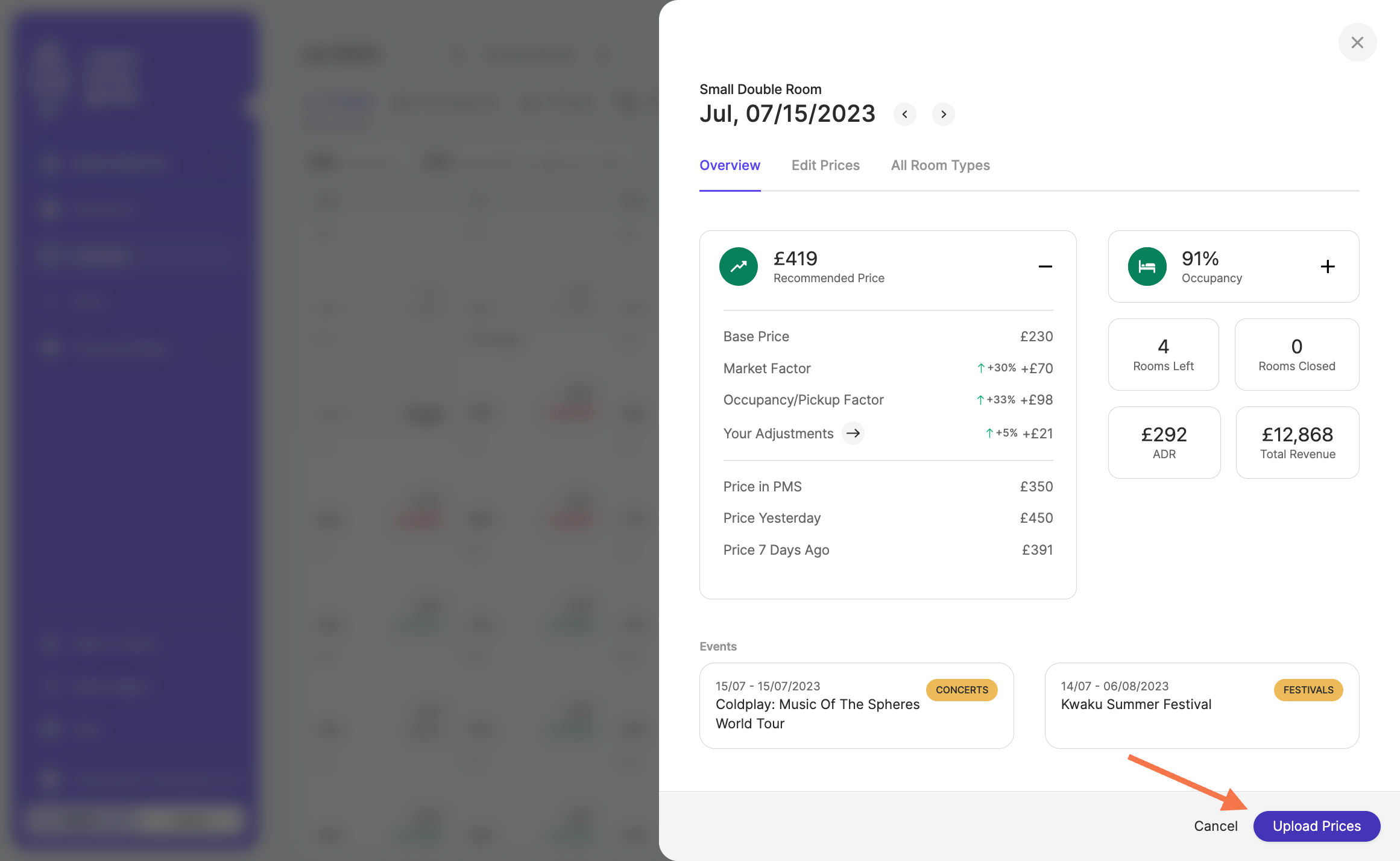 Click on "Upload Prices" on the bottom right