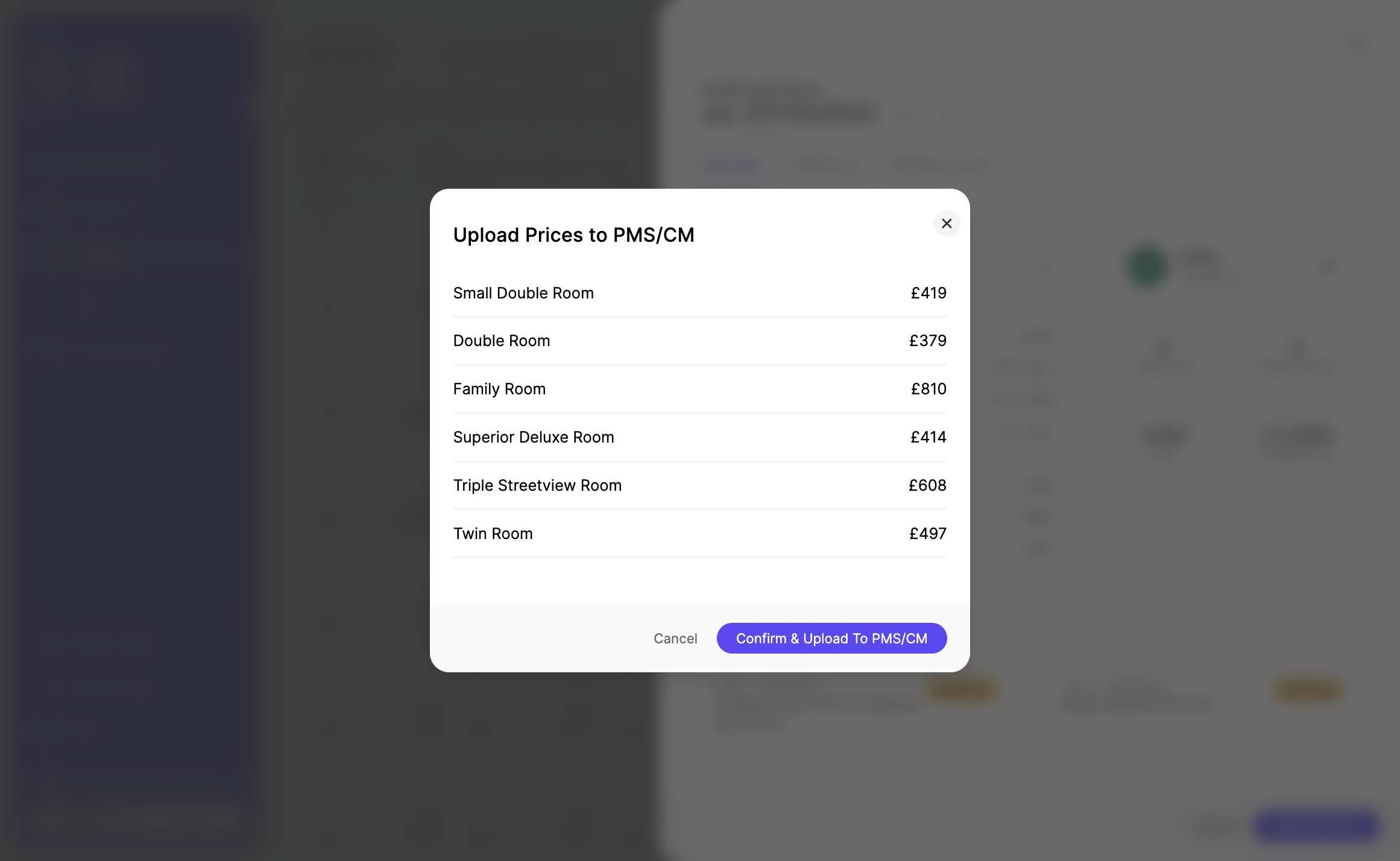 Review the price recommendation per category before uploading them