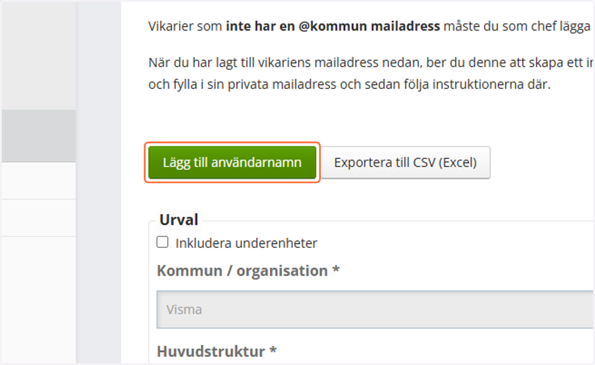 Tryck på "Lägg till användarnamn"