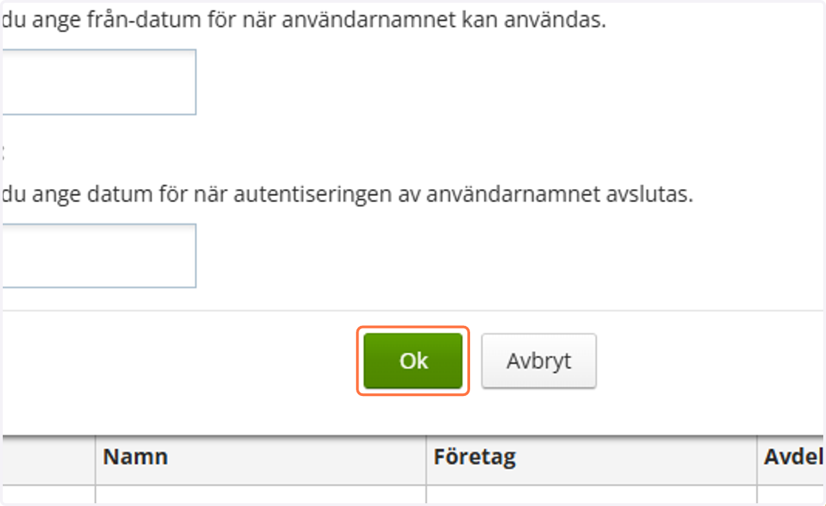 Tryck på "Ok"