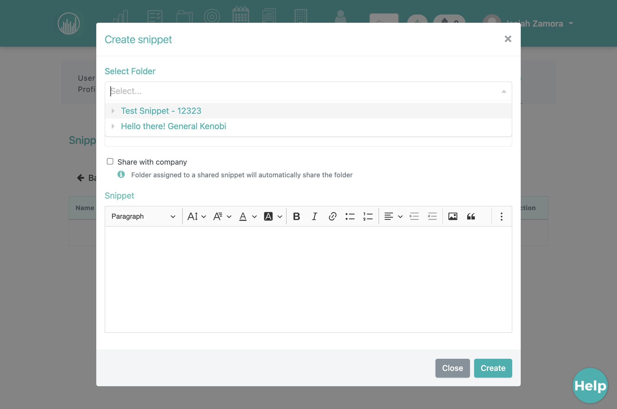 Select the created folder