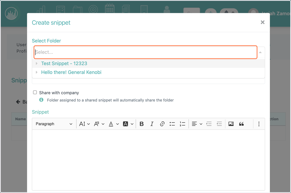 Select the created folder