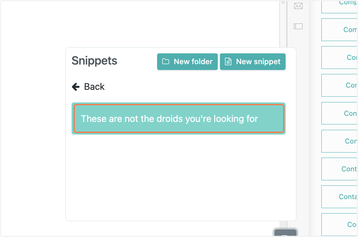 Click on your Snippet