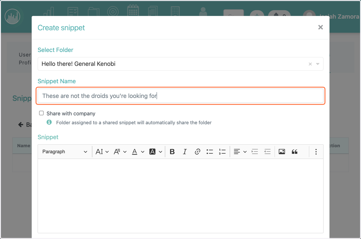 Create the folder name