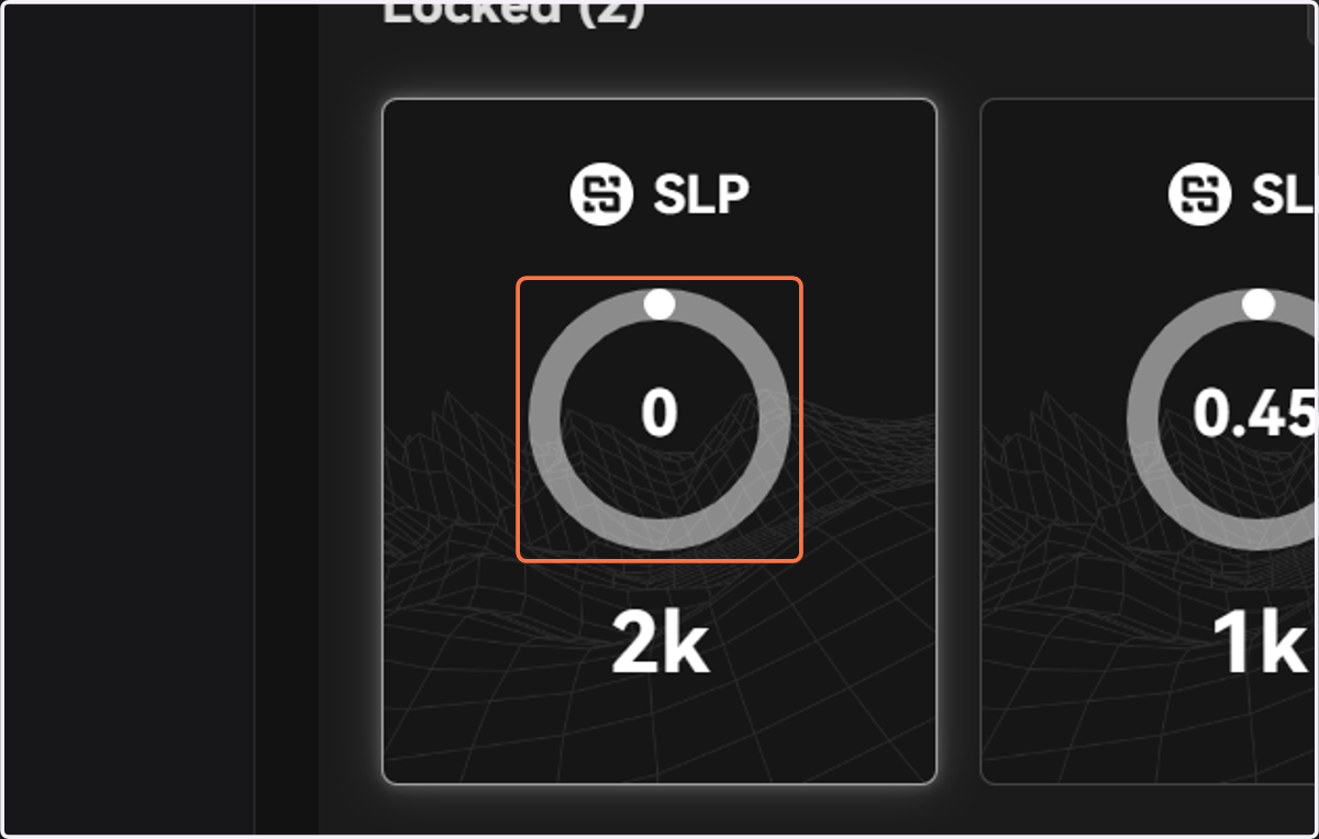 Click on the circle for detailed information on your locked investment