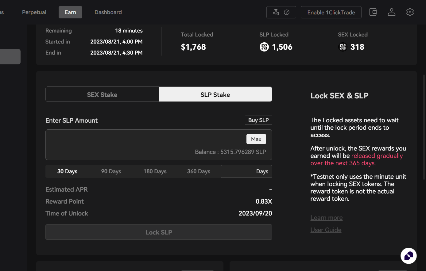 Click on SLP Stake