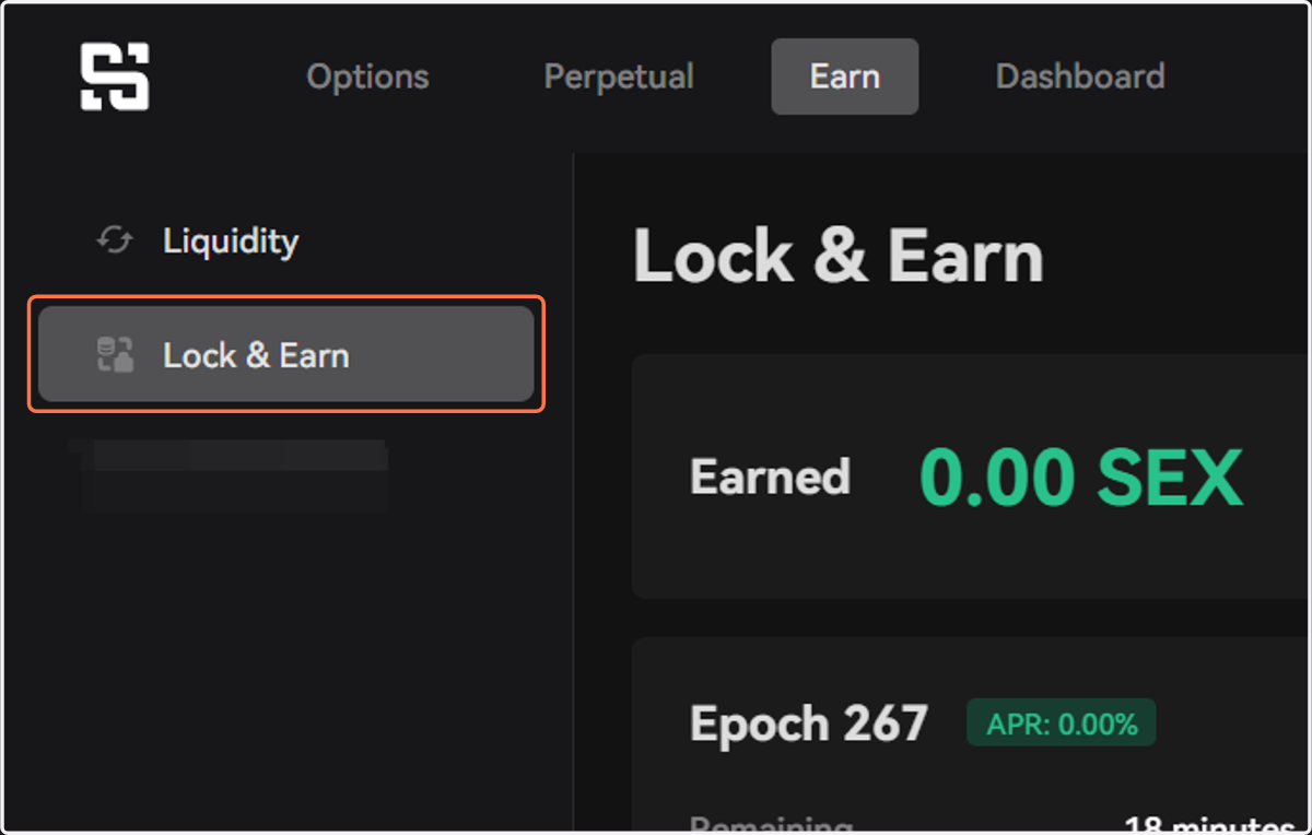 Click on Lock & Earn to start locking your investment