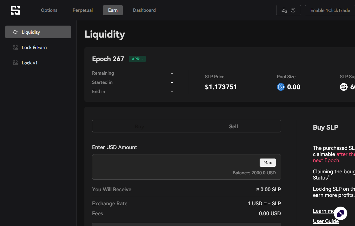 Click on Earn