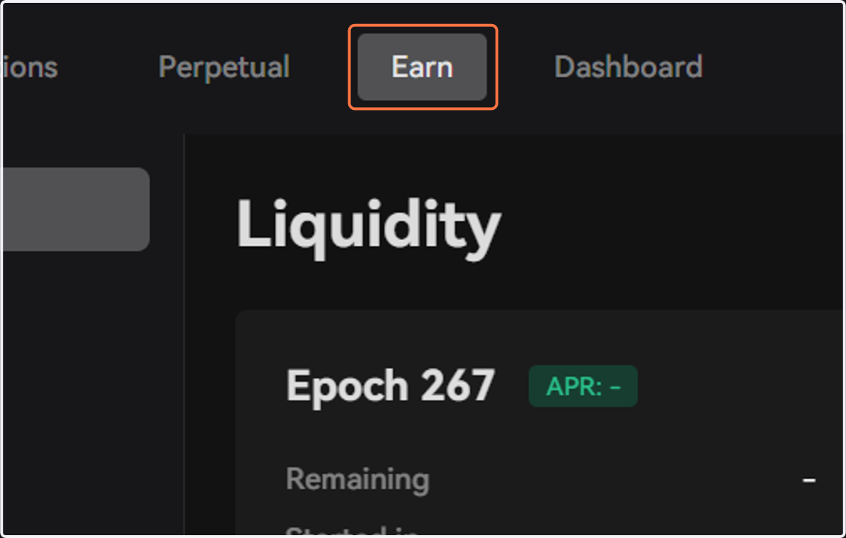 Click on Earn