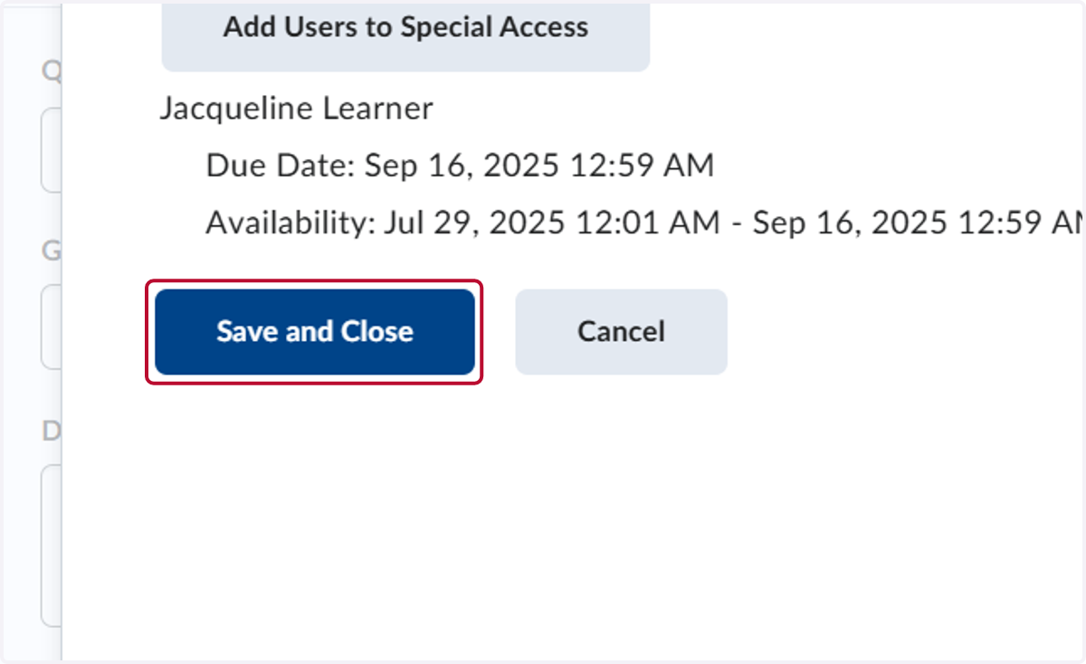 Click on Save and Close