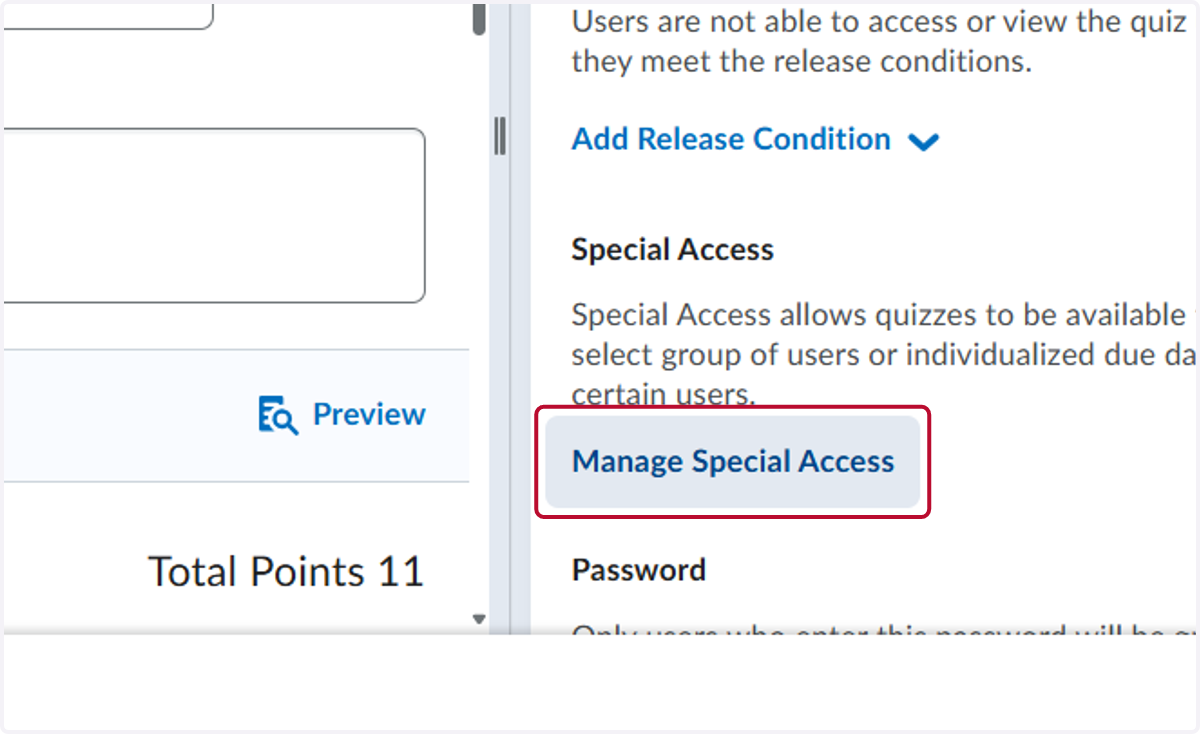 Click on Manage Special Access