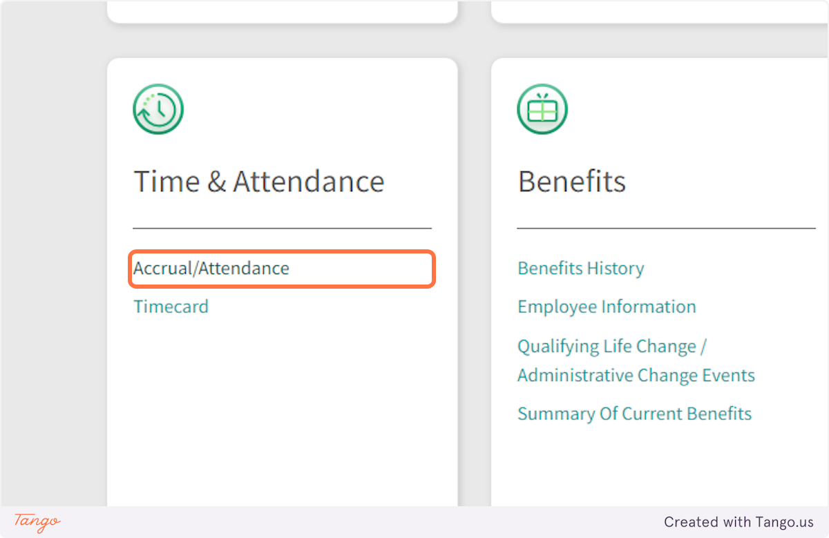 Click on Accrual/Attendance