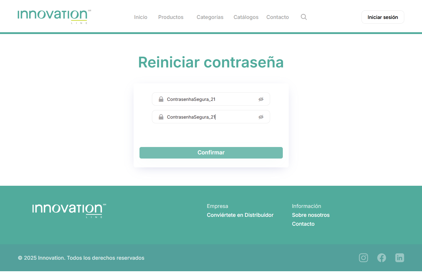 Da click en Confirmar