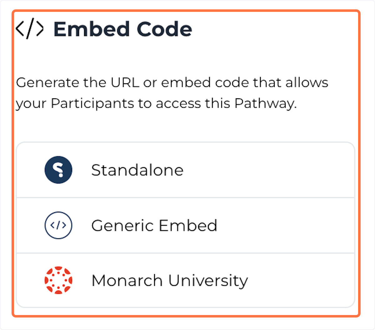 Embed Code Panel