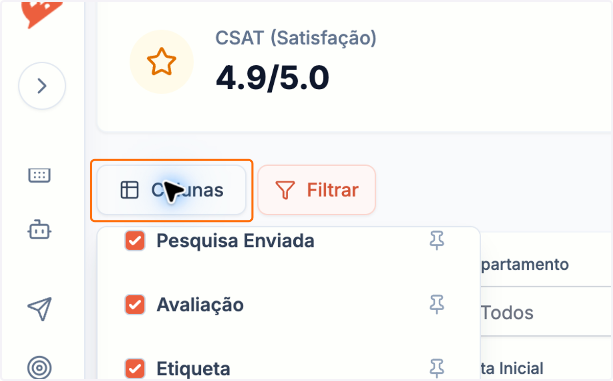 Oculte colunas sensíveis antes de compartilhar ou exportar