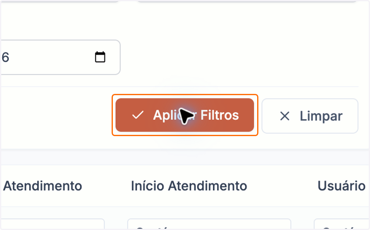 Aplique os filtros para atualizar indicadores e resultados