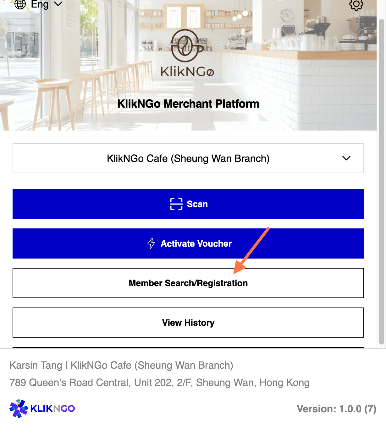 Click on Member Search/Registration