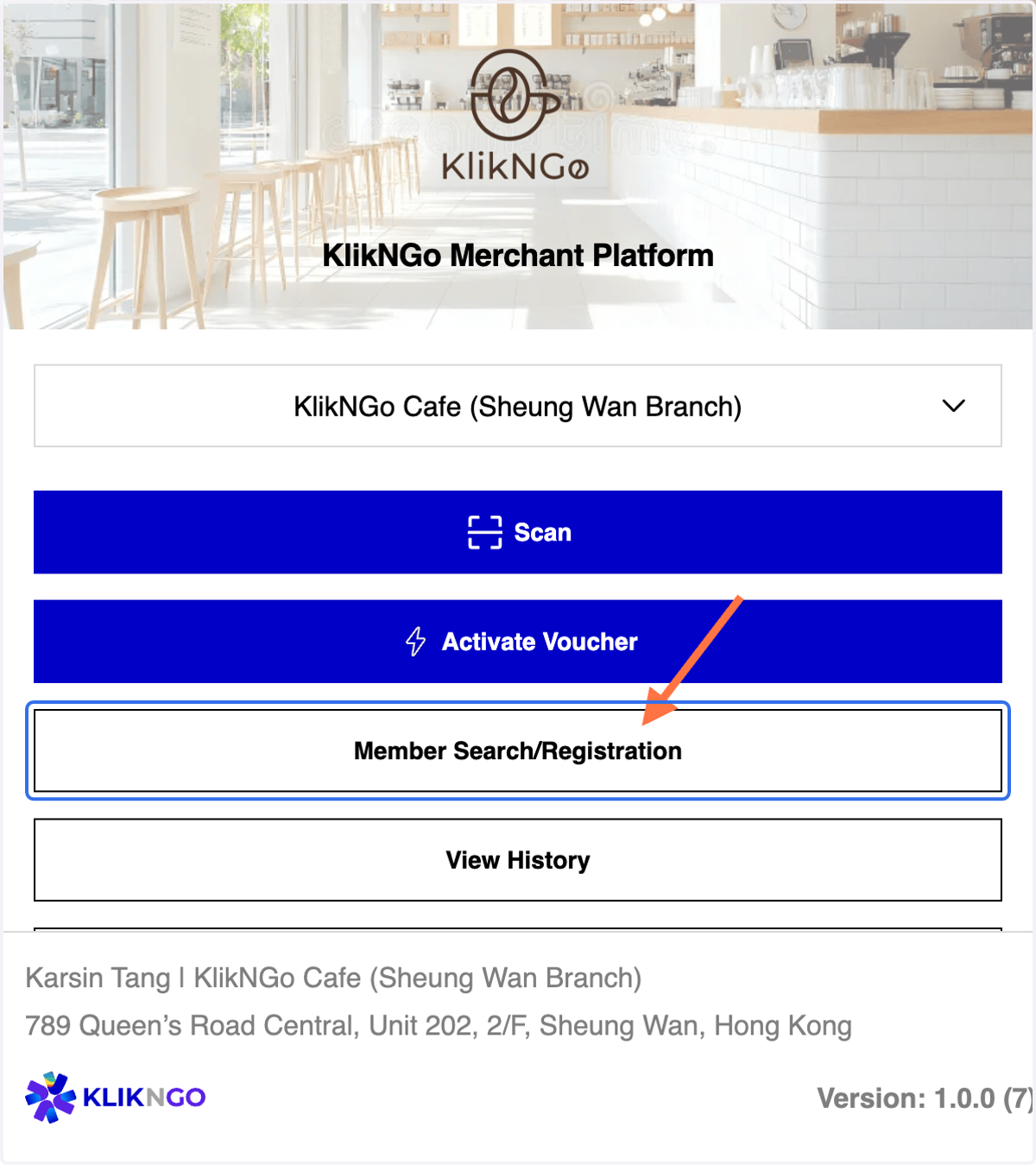 Click on Member Search/Registration