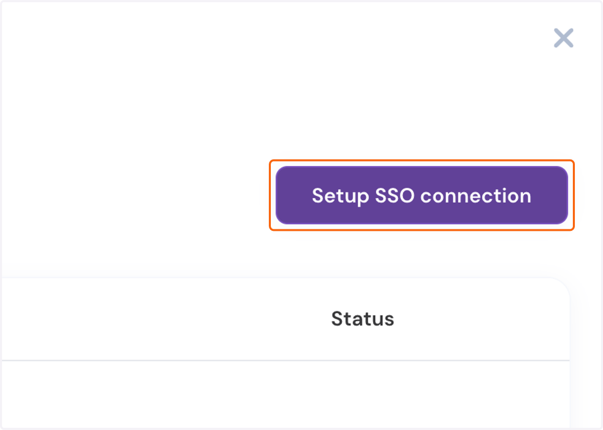 Click on Setup SSO connection