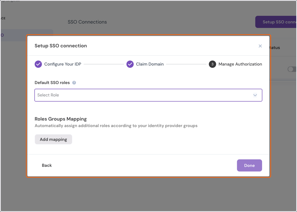 Click on Default SSO roles