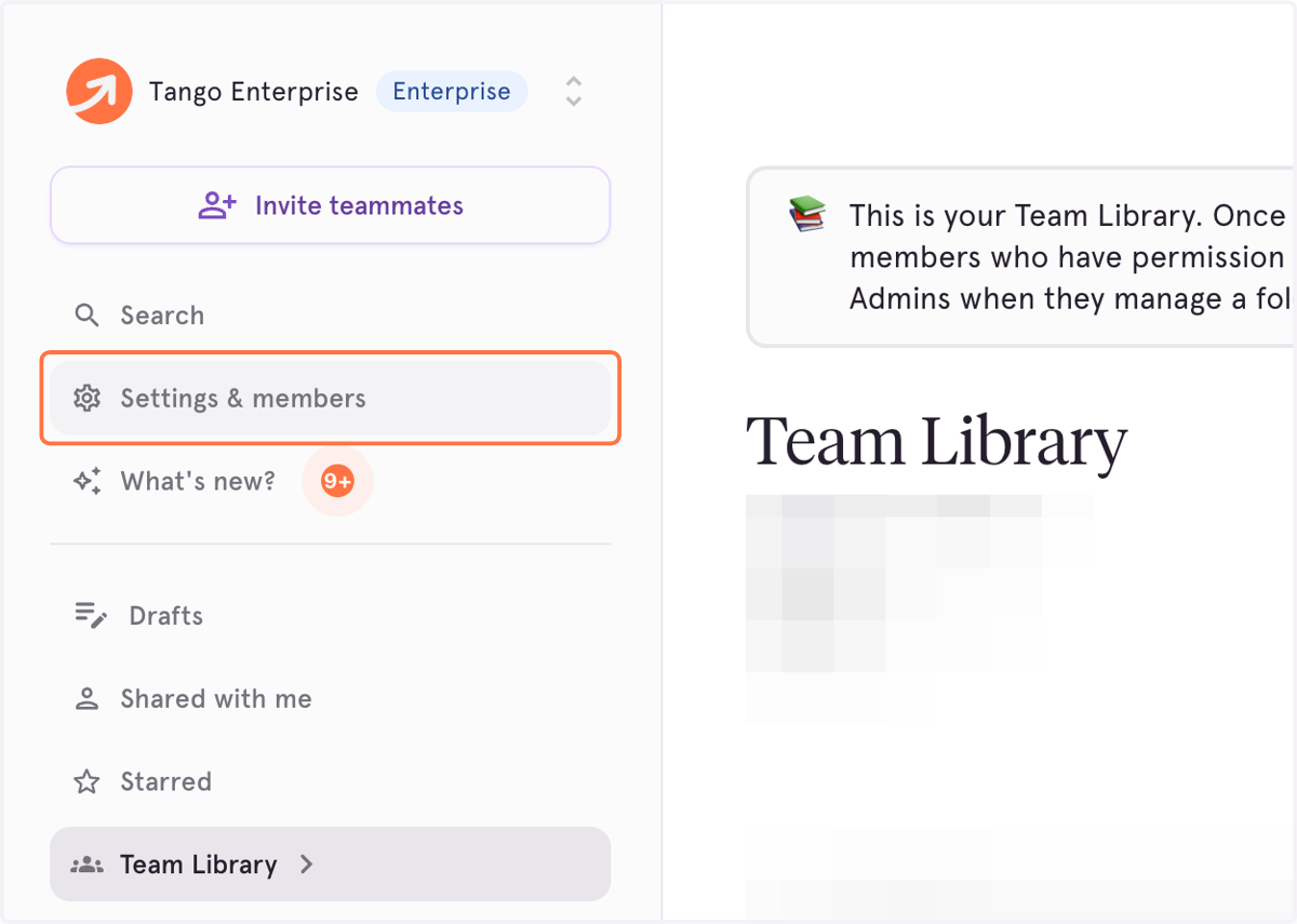 Click on Settings & members