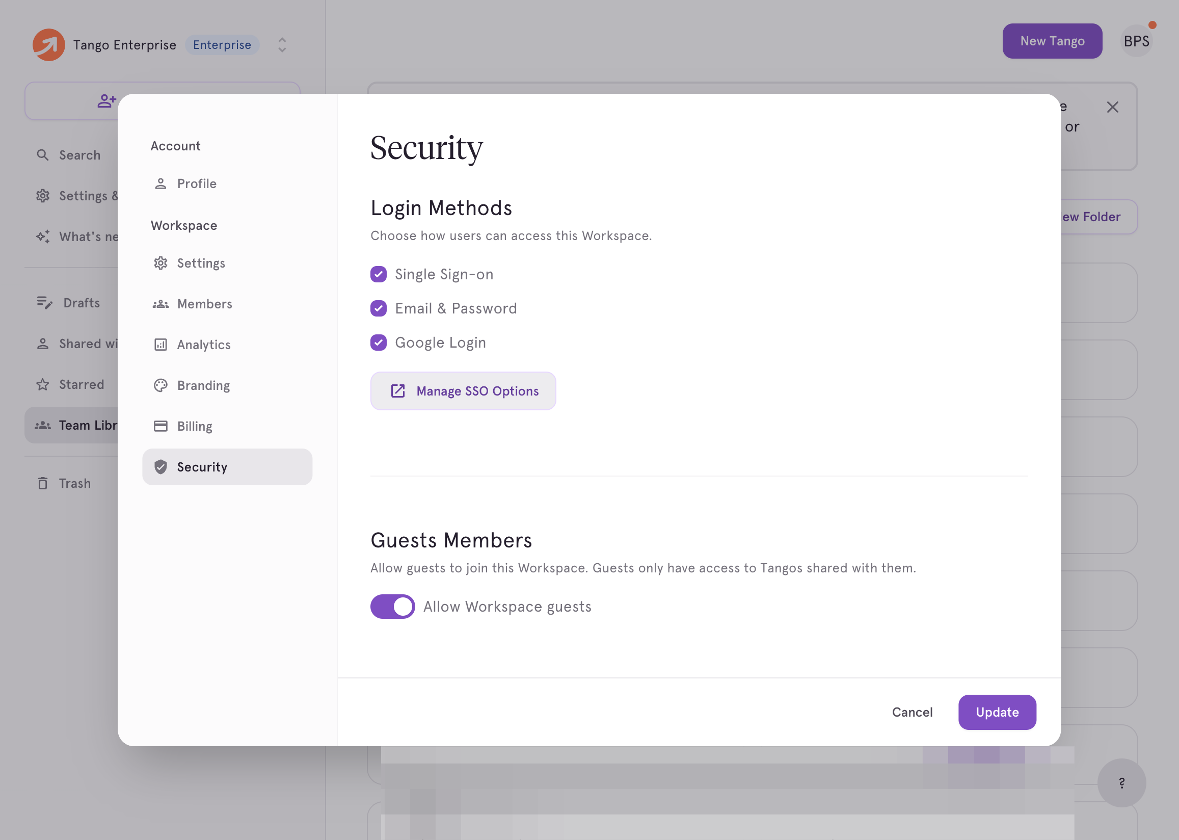 Click on Manage SSO Options