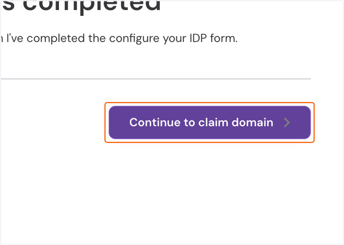 Click on Continue to claim domain