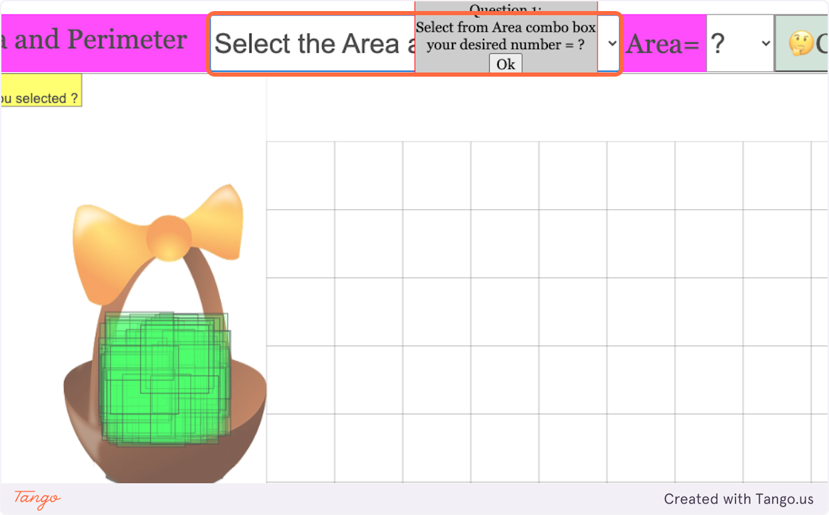 Select "Select the Area and then create the shape"