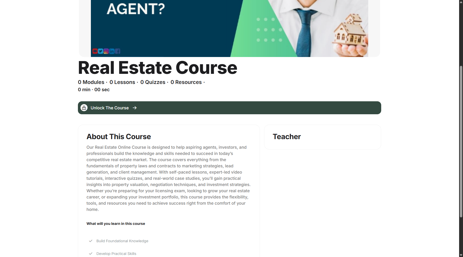 Step 9: You will be navigated to the selected course’s landing page.