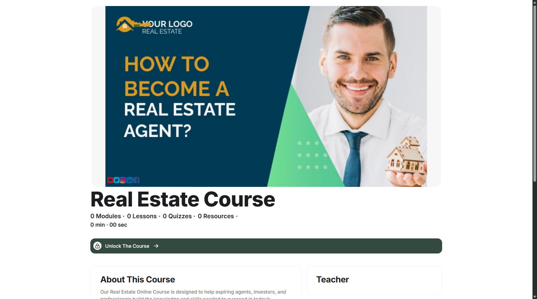 Step 5: You can see your selected course’s landing page.