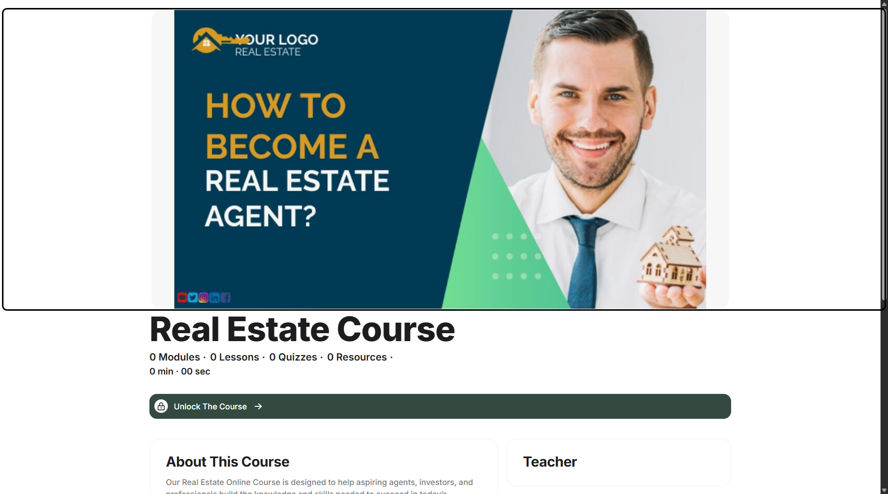 Step 5: You can see your selected course’s landing page.