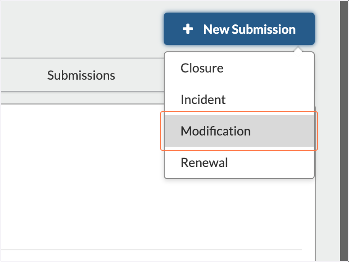 Click on Modification