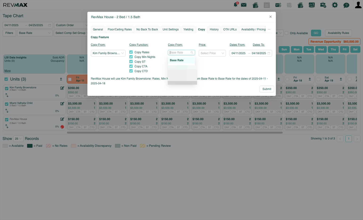 Under "Copy From", Select Base Rate