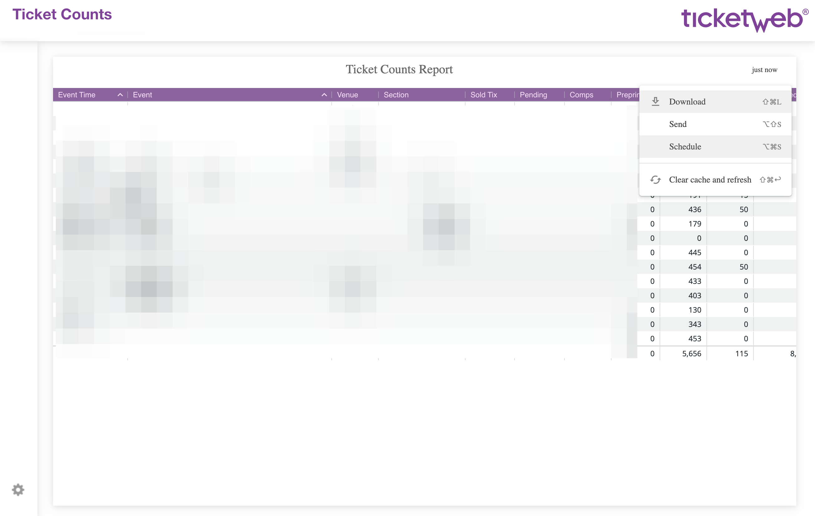 Click on Schedule…