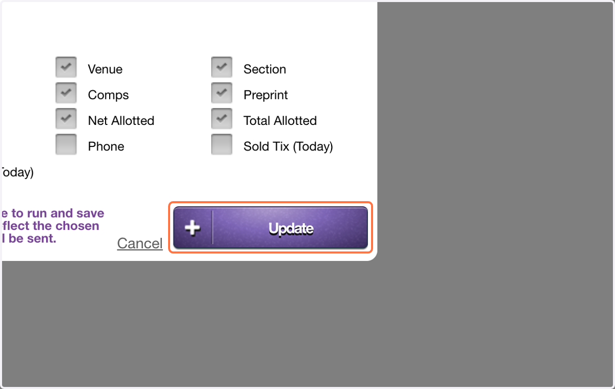 Click on Update