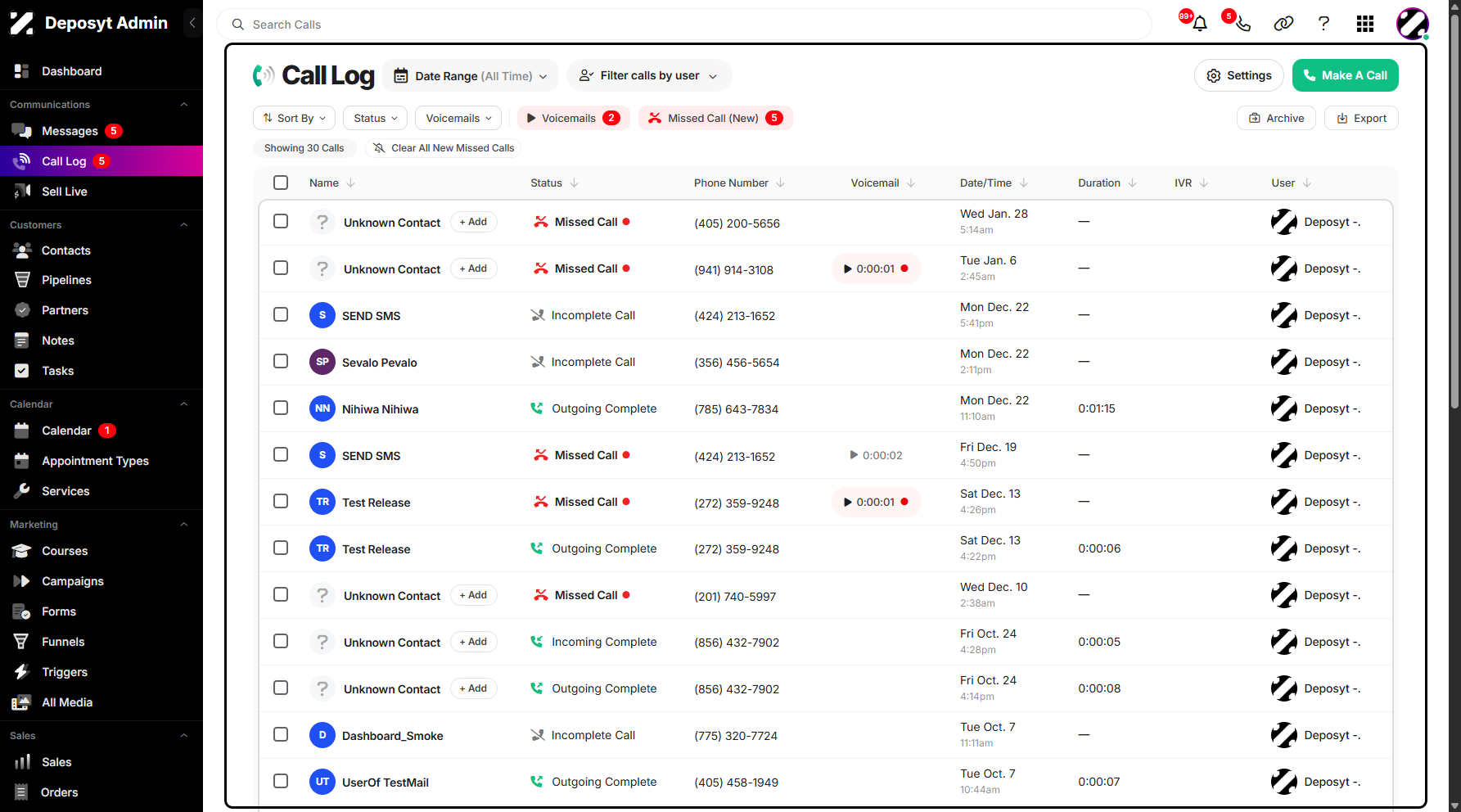Step 8: This will remove the sorting settings and display the full Call Log again, allowing you to view all call activities without any restrictions.