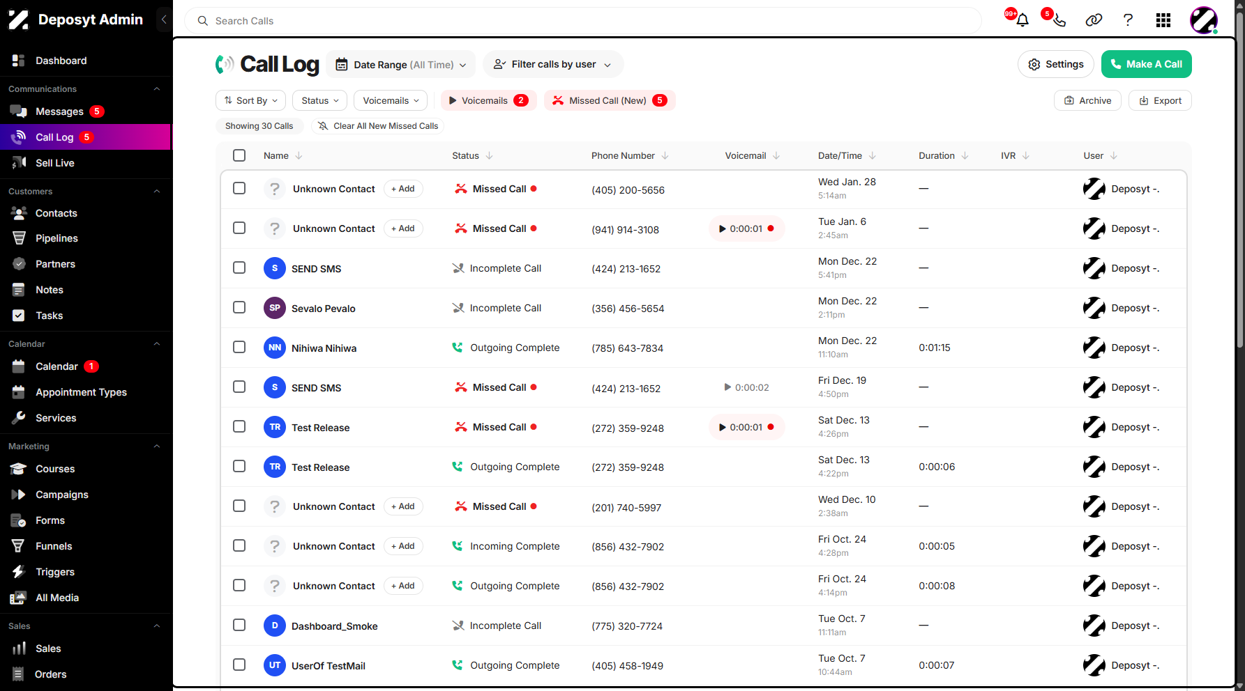 Step 2: You will be navigated to the Call Log.