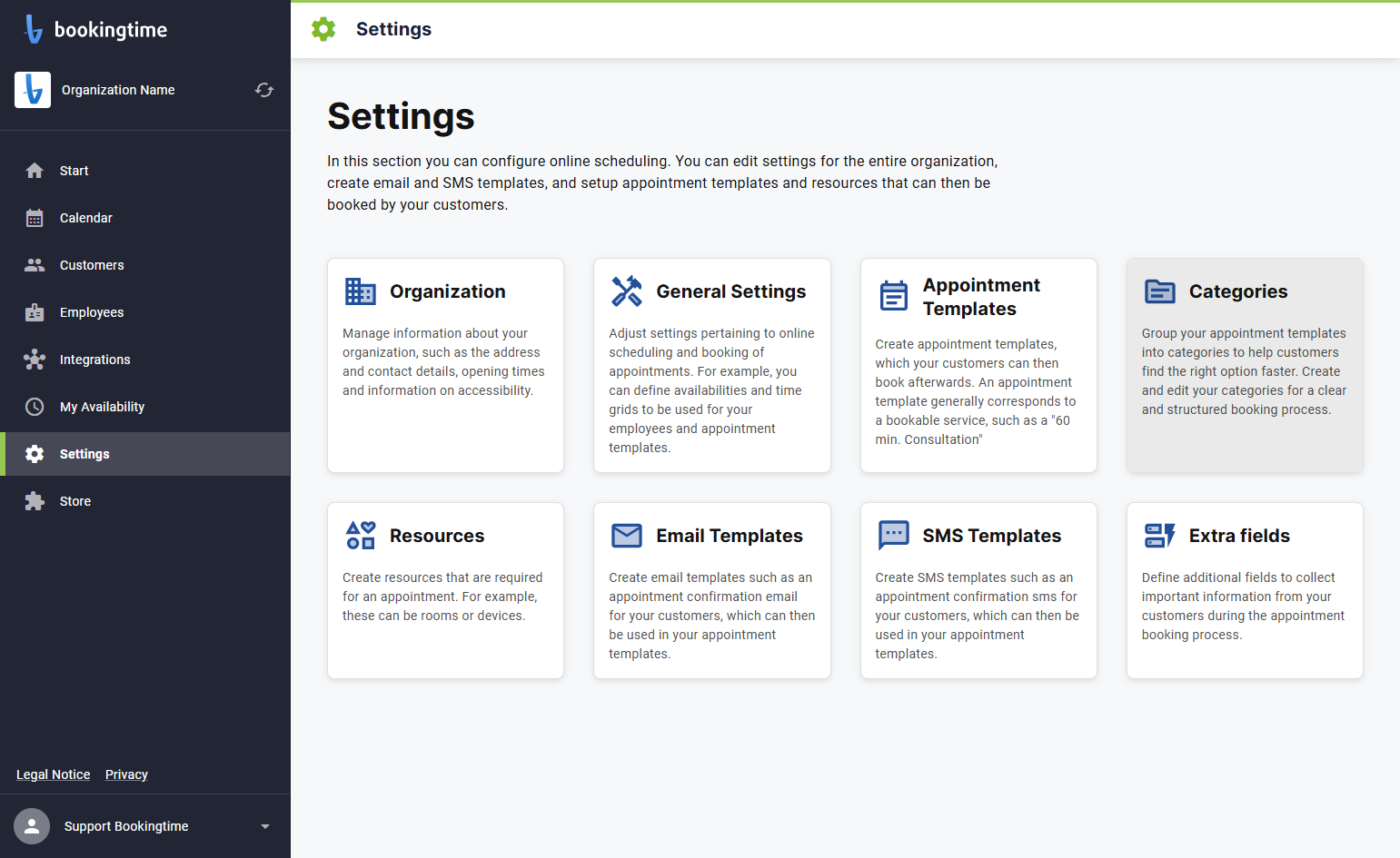 Click on Categories…