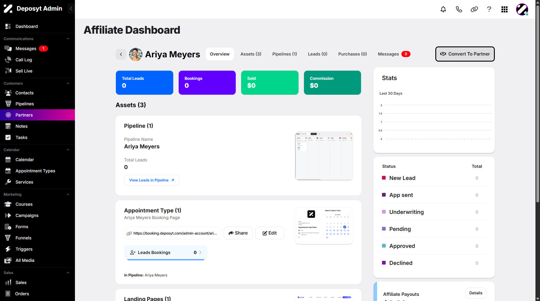 Step 5: Hover over and click the Convert to Partner button.