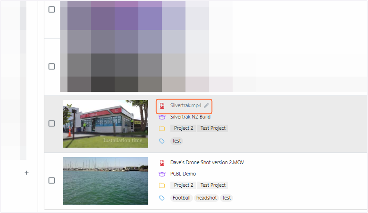 Click on the asset that you wish to add metadata information to