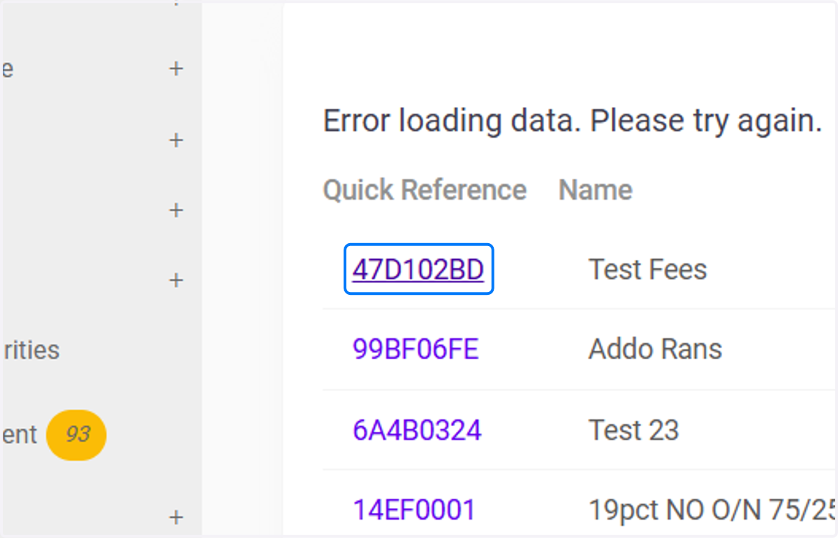 Quick Reference Code
