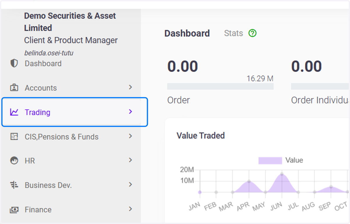 Click on Trading