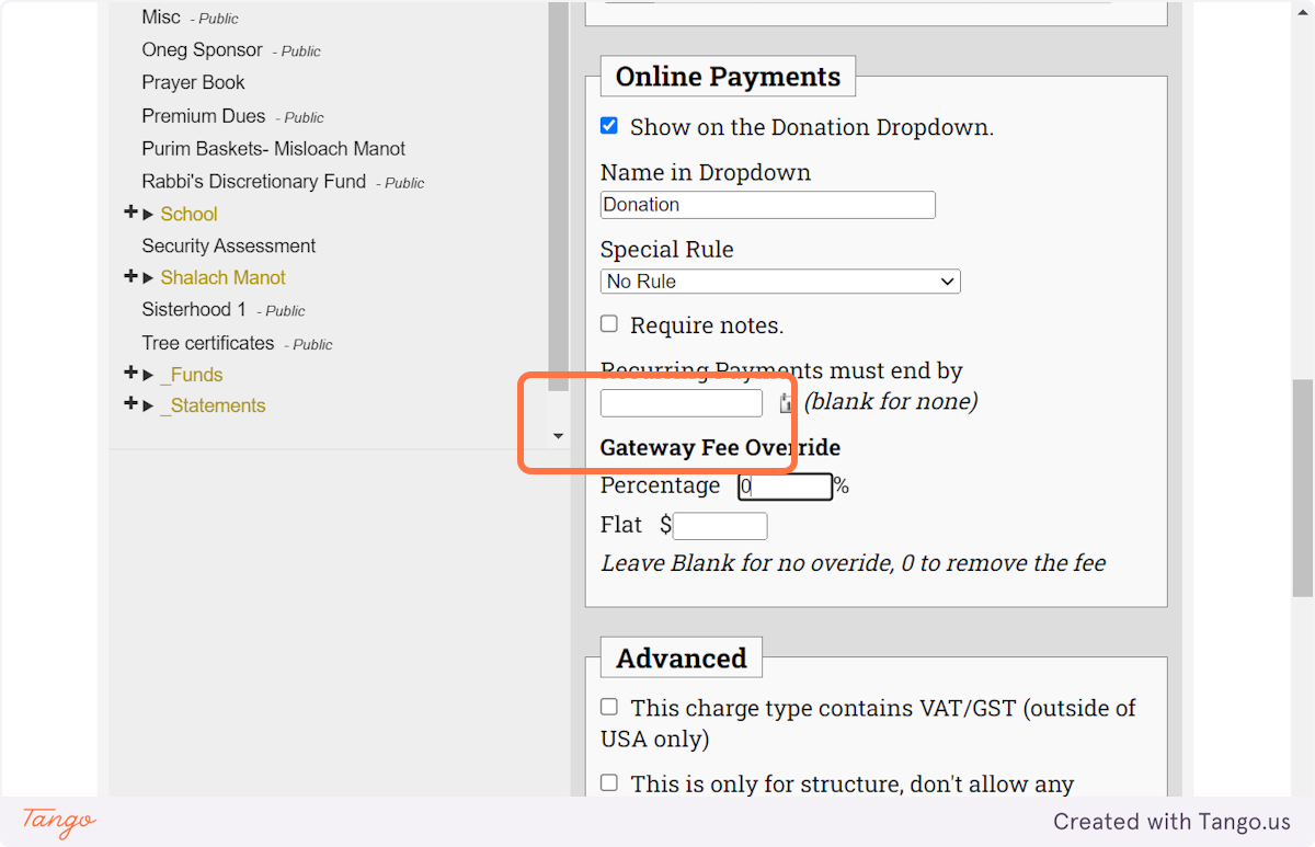 Type "0" to remove the gateway fee or place a flat rate or percentage