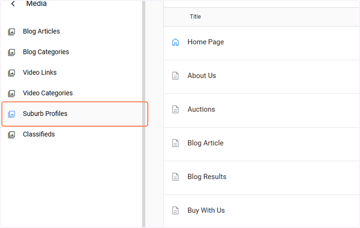 Click on and then click on Suburb Profiles