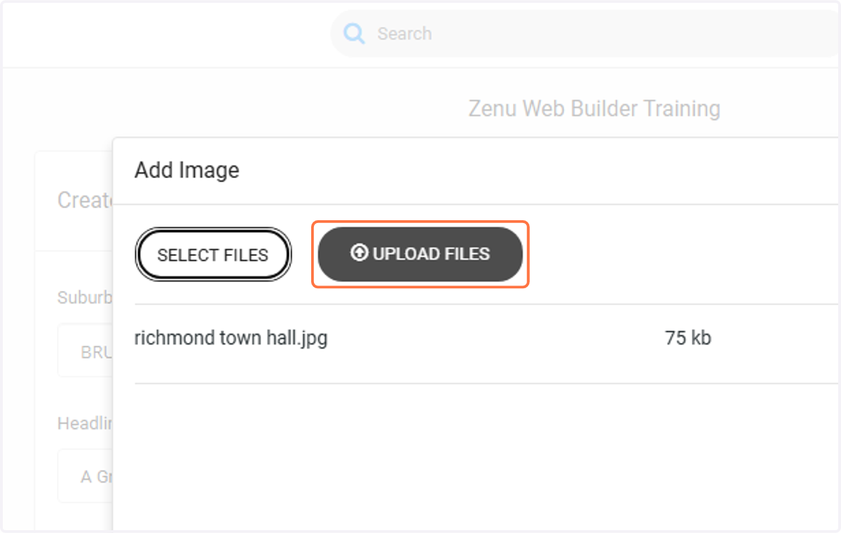 Click on UPLOAD FILES