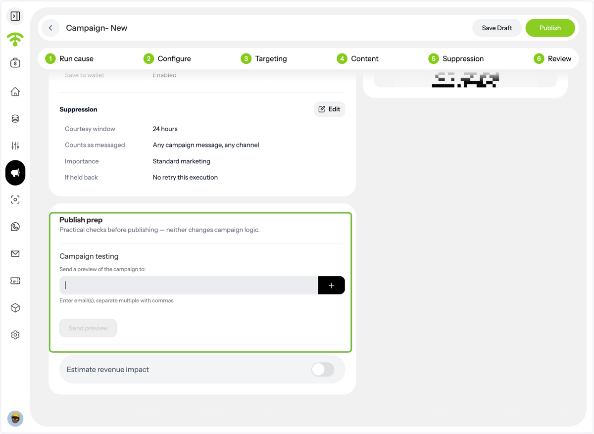 Send a Test & Publish
